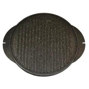 تابه گریل چدنی اُرکا ORCA مدل B Series B2-SR سایز 30 به همراه پرس گریل و اسپری روغن و انبر طبخ