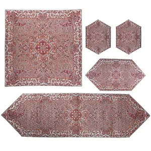 ست رومیزی ترمه طرح الماس مدل P53-02 مجموعه 5 عددی