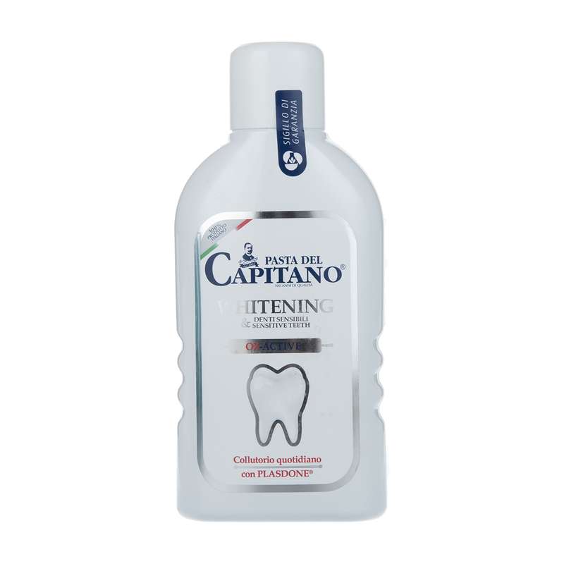 دهانشویه دندانهای حساس حاوی سفید کننده پاستا دل کاپیتانو مدل Sensitive+Whitening Mouthwash حجم 400 میلی لیتر دهانشویه دندانهای حساس حاوی سفید کننده پاستا دل کاپیتانو مدل Sensitive+Whitening Mouthwash حجم 400 میلی لیتر