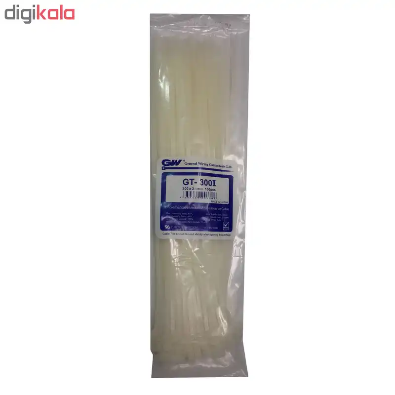 بست کمربندی 30 سانتی متری جی وی مدل GT-300I بسته 100 عددی