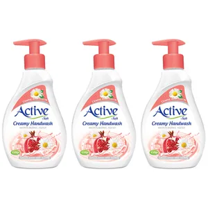 مایع دستشویی کرمی اکتیو مدل pink حجم 350 میلی لیتر بسته 3 عددی