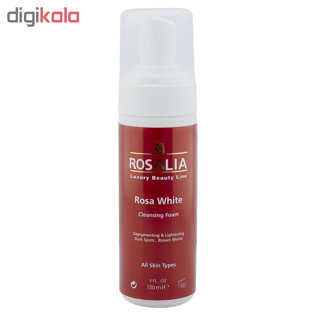فوم پاک کننده و روشن کننده پوست رزالیا مدل Rosa White حجم 150 میلی لیتر -  - 2