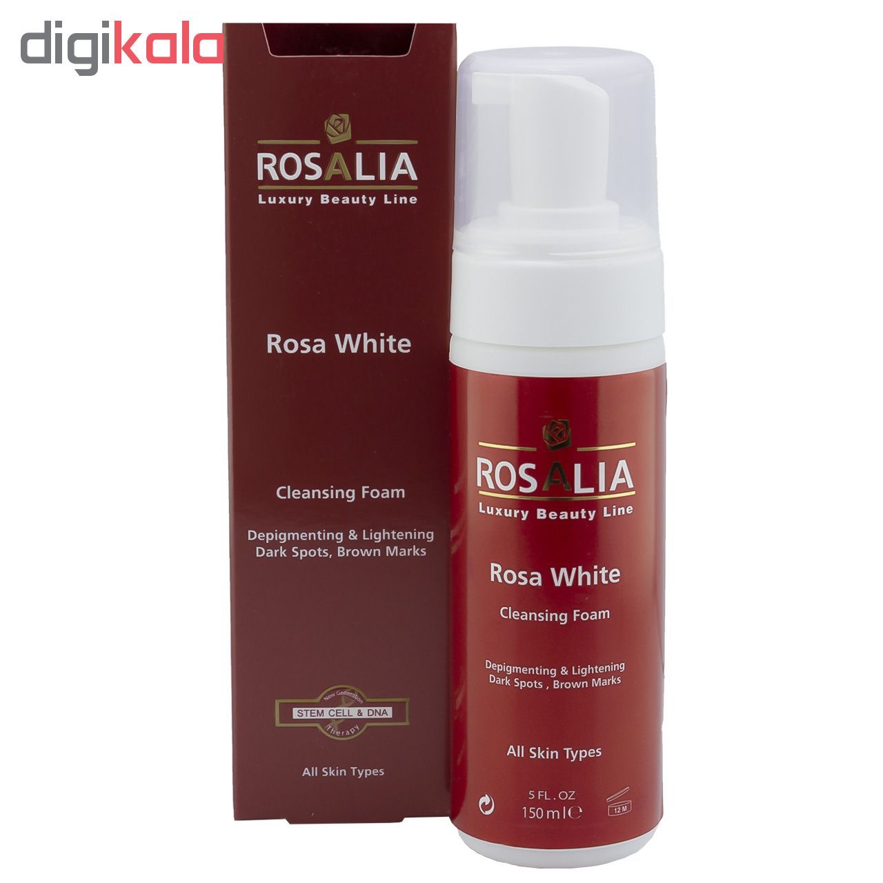 فوم پاک کننده و روشن کننده پوست رزالیا مدل Rosa White حجم 150 میلی لیتر -  - 3