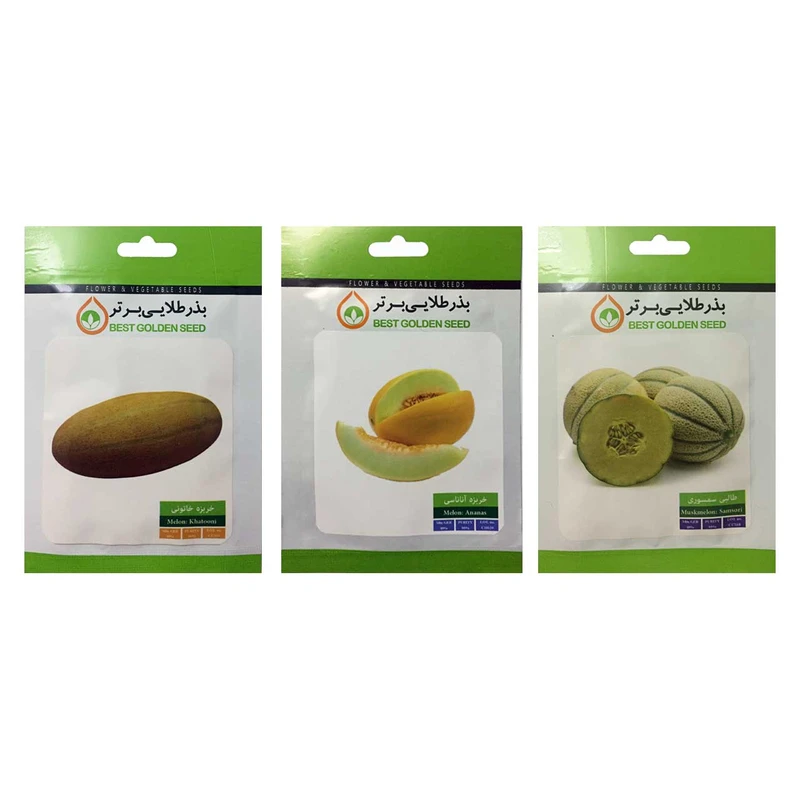 بذر طالبی و خربزه بذر طلایی برتر کد P-TKH-BZT-03 مجموعه 3 عددی