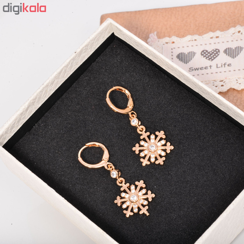 گوشواره طرح برف کد GO1129 تک سایز گوشواره طرح برف کد GO1129 تک سایز