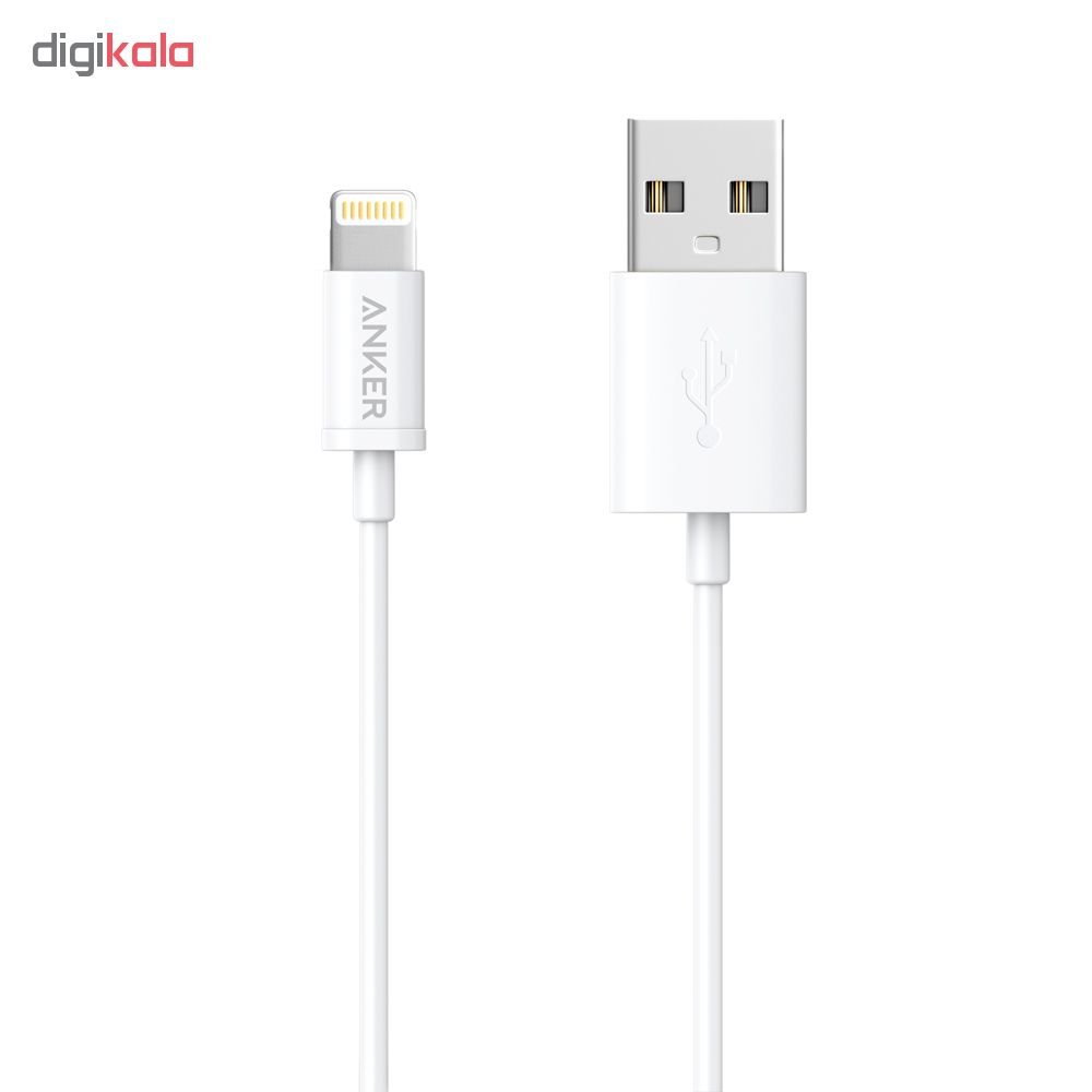 شارژر دیواری انکر مدل A2021 به همراه کابل تبدیل لایتنینگ