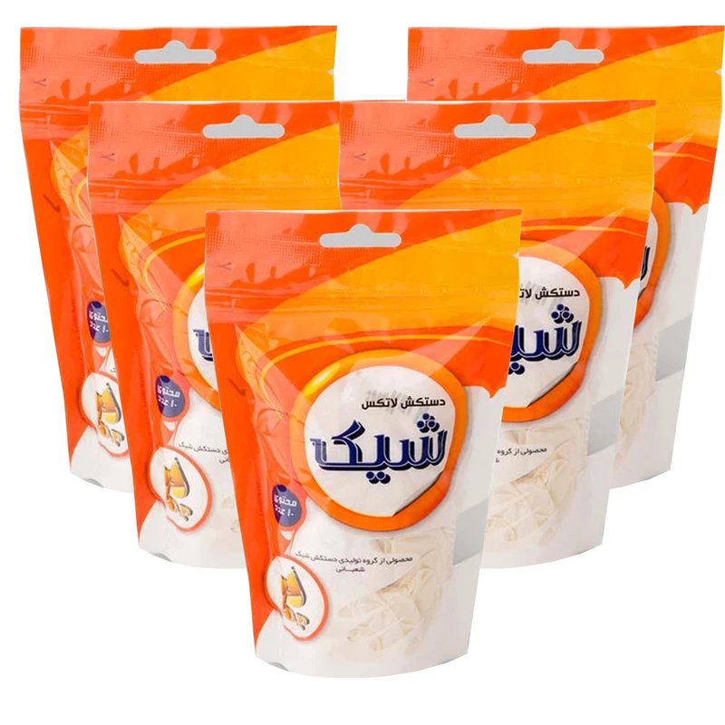 دستکش یکبار مصرف شیک مدل DK-SHK-L-5 بسته 5 عددی