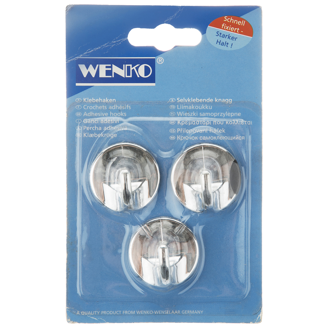 آویز حوله ونکو مدل گرد نقره ای بسته 3 عددی