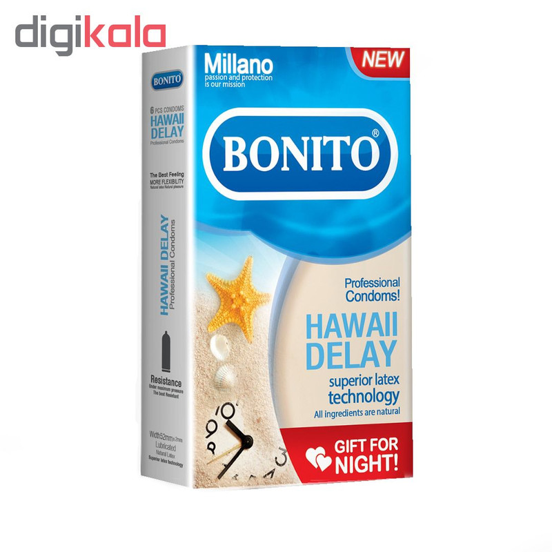 کاندوم بونیتو مدل HAWAI DELAY بسته 6 عددی