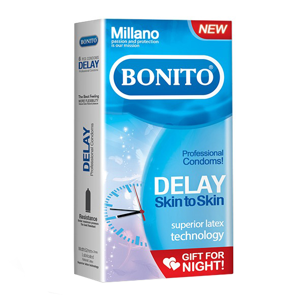 کاندوم بونیتو مدل DELAY SKIN TO SKIN بسته 6 عددی