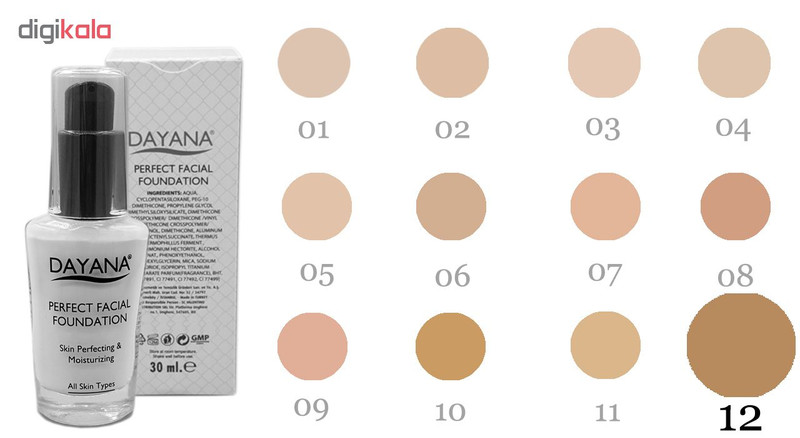 کرم پودر دایانا مدل Perfect Facial Foundation شماره 12 حجم 30 میلی لیتر کرم پودر دایانا مدل Perfect Facial Foundation شماره 12 حجم 30 میلی لیتر