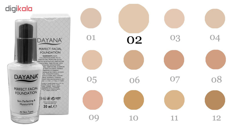 کرم پودر دایانا مدل Perfect Facial Foundation شماره 02 حجم 30 میلی لیتر کرم پودر دایانا مدل Perfect Facial Foundation شماره 02 حجم 30 میلی لیتر