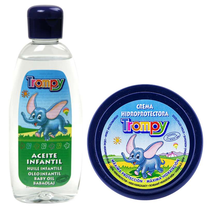 روغن بچه ترومپی مدل aceite infantil حجم ۲۵۰ میلی لیتر به همراه کرم مرطوب کننده