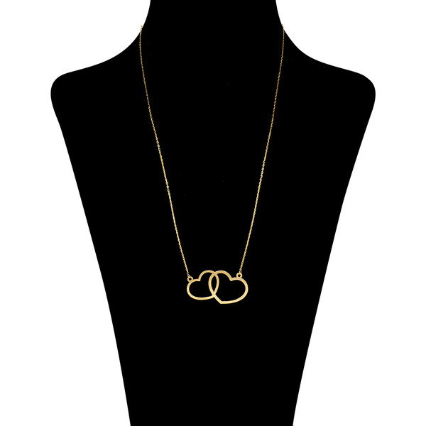 گردنبند طلا 18 عیار زنانه مایا ماهک مدل MM0910 طرح دو قلب