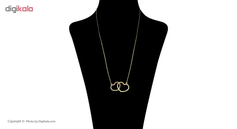 گردنبند طلا 18 عیار زنانه مایا ماهک مدل MM0910 طرح دو قلب