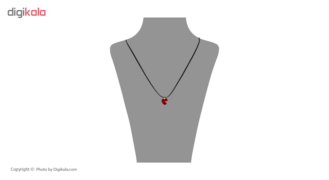 گردنبند طلا 18 عیار زنانه مایا ماهک مدل MM0896 طرح قلب سواروسکی قرمز