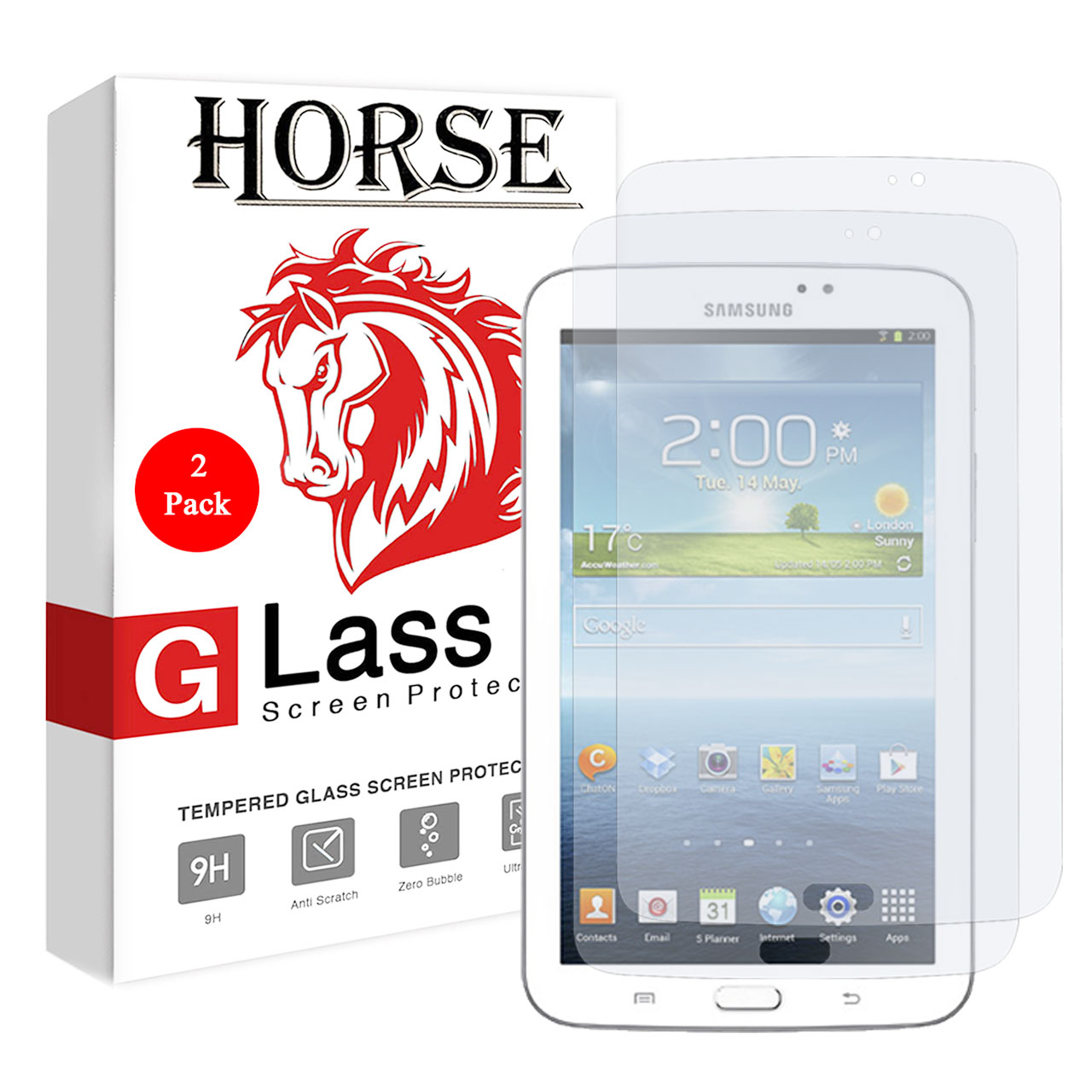 محافظ صفحه نمایش گلس هورس مدل UCC مناسب برای تبلت سامسونگ Galaxy Tab 3 7 WiFi T210 بسته دو عددی