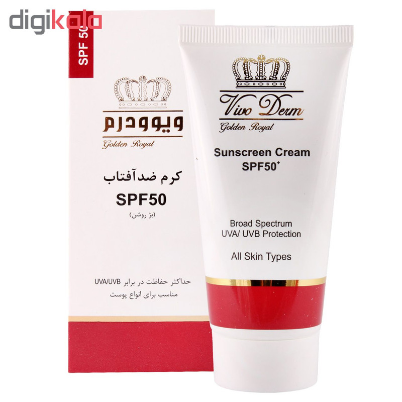 کرم ضد آفتاب رنگی ویوودرم مدل All skin types بژ روشن حجم 40 میلی لیتر