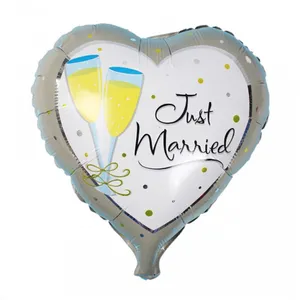 بادکنک سورتک طرح قلب Just Married مدل STFH126