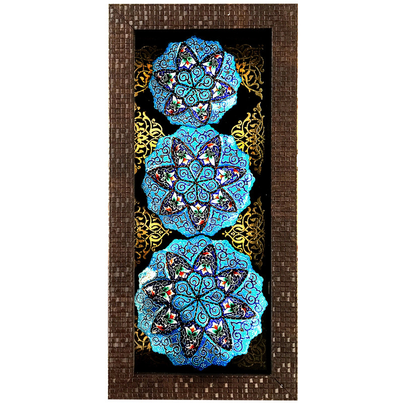 تابلو بشقاب میناکاری گالری آسمانی طرح ستاره آبی مدل 3D-5