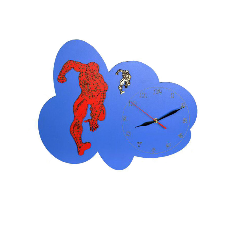 ساعت دیواری اتاق کودک طرح مردعنکبوتی کد S7