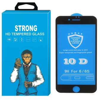 محافظ صفحه نمایش شیشه ای استرانگ مدل 10D Fullcover مناسب برای گوشی موبایل Apple Iphone 6/6S