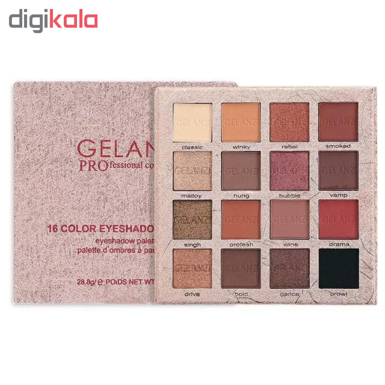 پالت سایه چشم گلانزی مدل pro fessional cosmetics