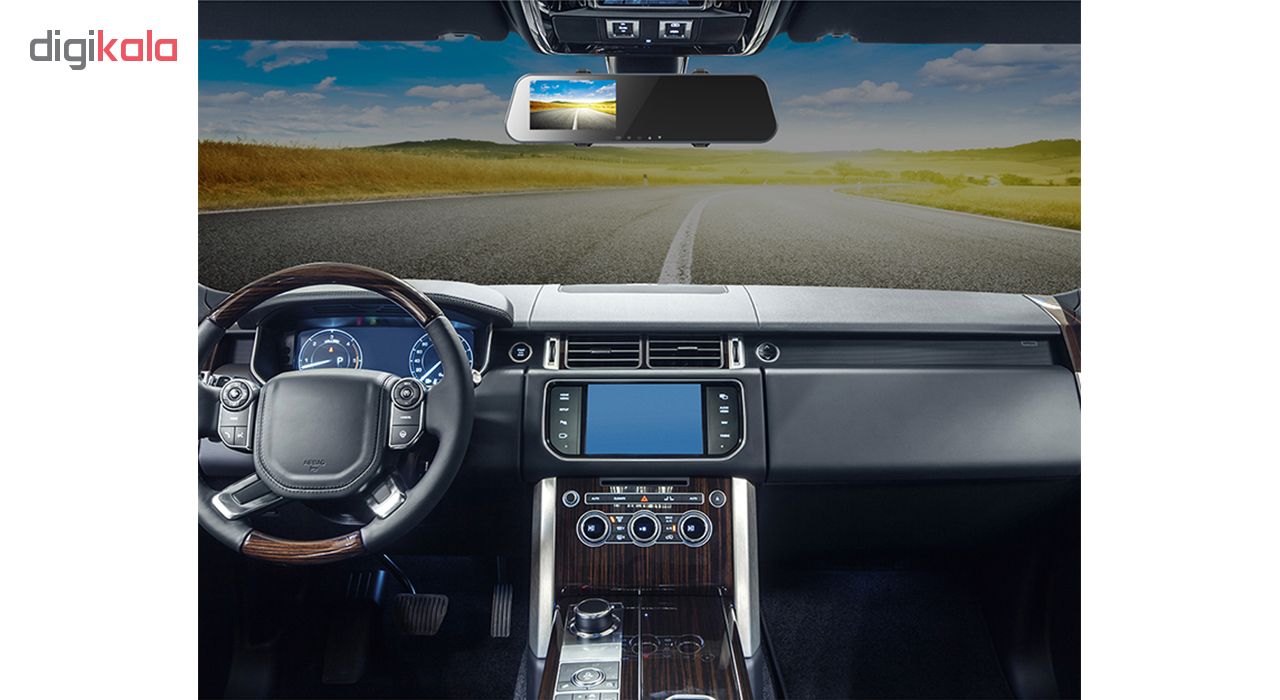 آینه مانیتور دار و دوربین دنده عقب خودرو راک اسپیس مدل RSD0604