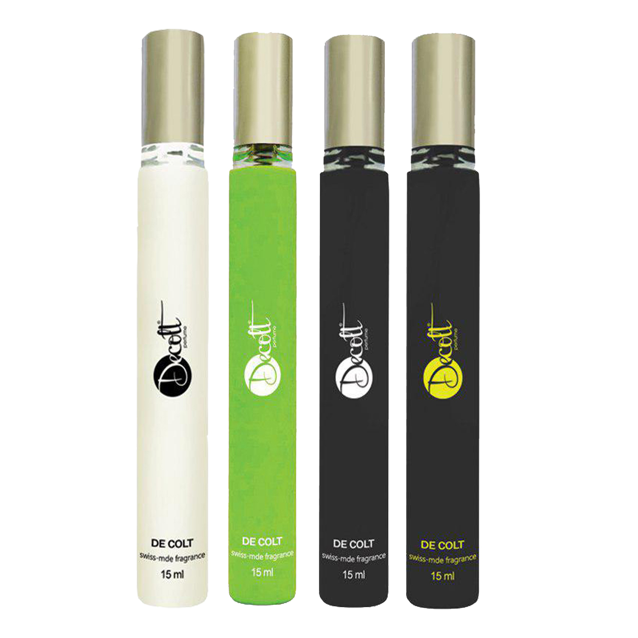 عطر جیبی مردانه و زنانه دکلت مدل 73 حجم 15 میلی لیتر مجموعه 4 عددی