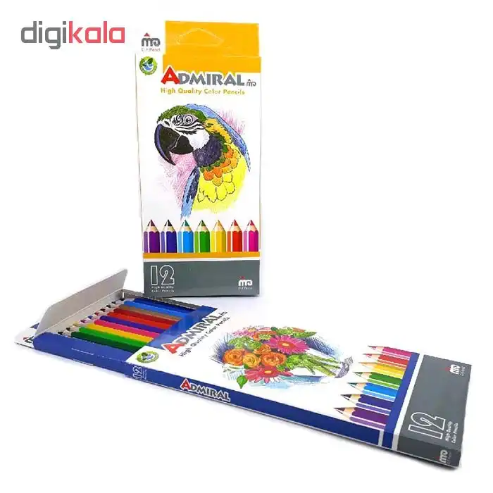 مداد رنگی 12 رنگ آدمیرال کد 761c بسته 6 عددی