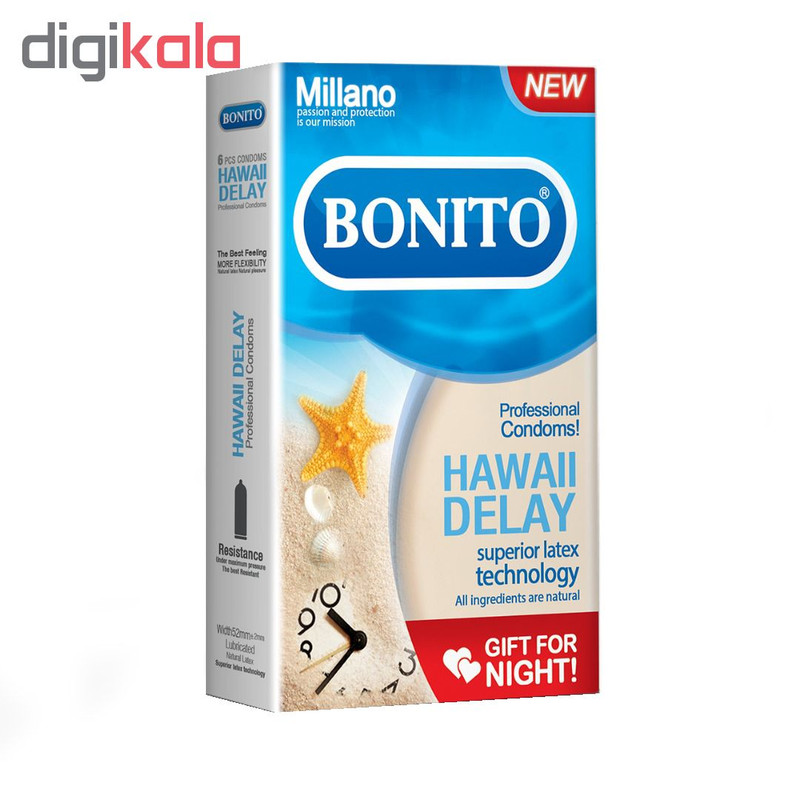 کاندوم بونیتو مدل HAWAI DELAY بسته 6 عددی