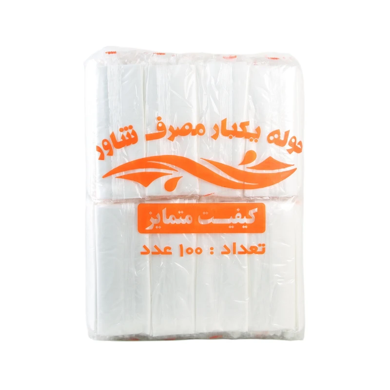 حوله یکبار مصرف شاور مدل 65G سایز 40*40 سانتی متر بسته 100 عددی