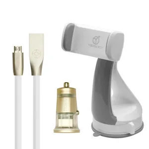 شارژر فندکی یسیدو مدل Y28 به همراه کابل microUSB و پایه نگهدارنده گوشی موبایل