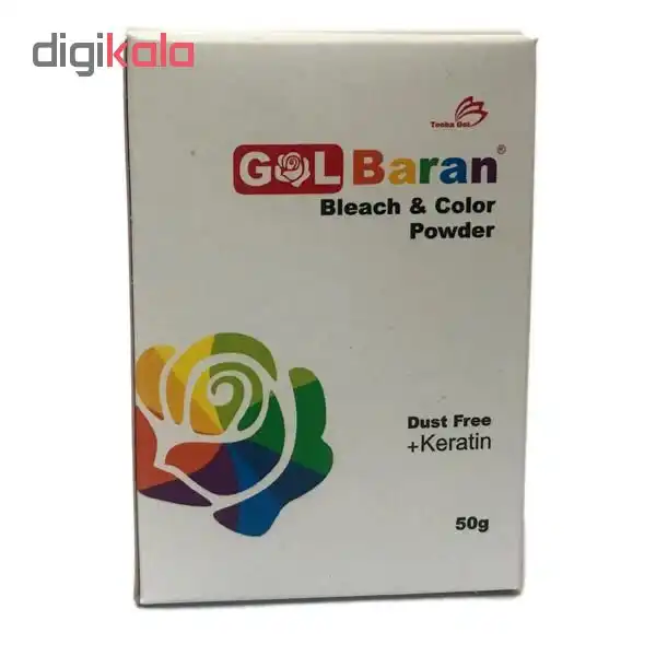 پودر دکلره رنگی گلباران مدل 14 وزن 50 گرم رنگ بلوند خاکستری