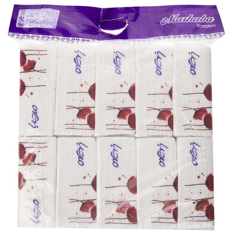 دستمال کاغذی 100 برگ مرحبا مدل White بسته 10 عددی دستمال کاغذی 100 برگ مرحبا مدل White بسته 10 عددی