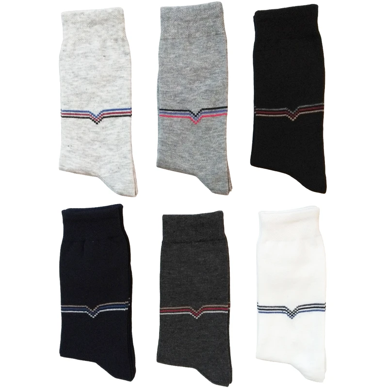 جوراب مردانه طرح درا گلکار مدل رسمی مجموعه 6 عددی کد 15