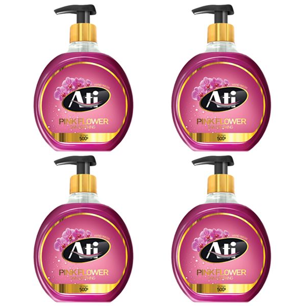 مایع دستشویی آتی مدل Pink Flower وزن 500 گرم بسته 4 عددی مایع دستشویی آتی مدل Pink Flower وزن 500 گرم بسته 4 عددی