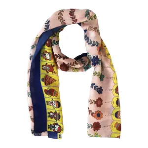 شال دخترانه طرح گل کد S0021 تک سایز