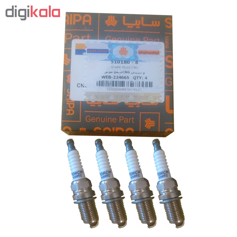 شمع خودرو مدل K5RTC مناسب برای پراید و تیبا، بنزینی و دوگانه سوز، بسته 4 عددی