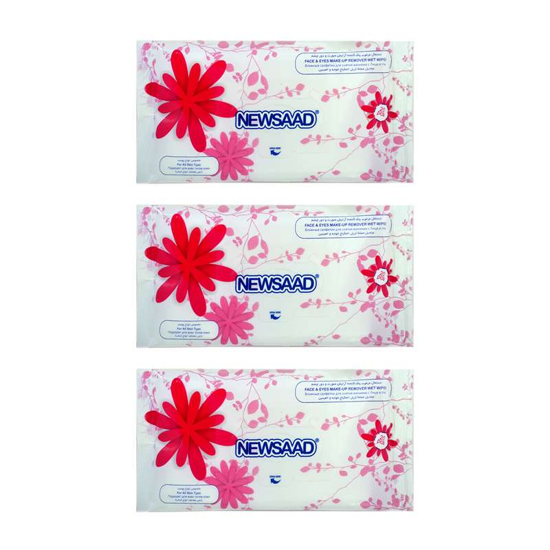 دستمال مرطوب پاک کننده آرایش نیوساد مدل F6 بسته 3 عددی دستمال مرطوب پاک کننده آرایش نیوساد مدل F6 بسته 3 عددی