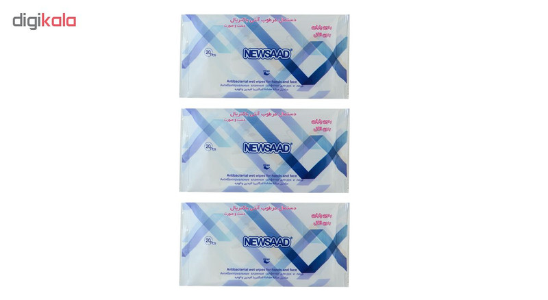 دستمال مرطوب پاک کننده آرایش نیوساد مدل  Ant 3 بسته 60 عددی