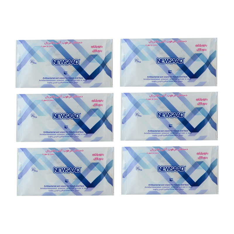 دستمال مرطوب پاک کننده آرایش نیوساد مدل Ant 6 بسته 120 عددی