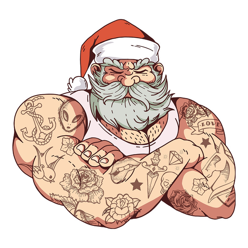 استیکر لپ تاپ وی وین آرت طرح Bad Santa مدل P61