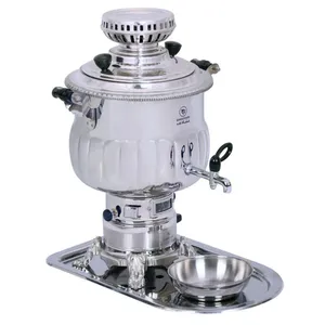 ست سماور لوکسیران مدل سوپردان گلدار 6 لیتری ترموکوپل با شمعک