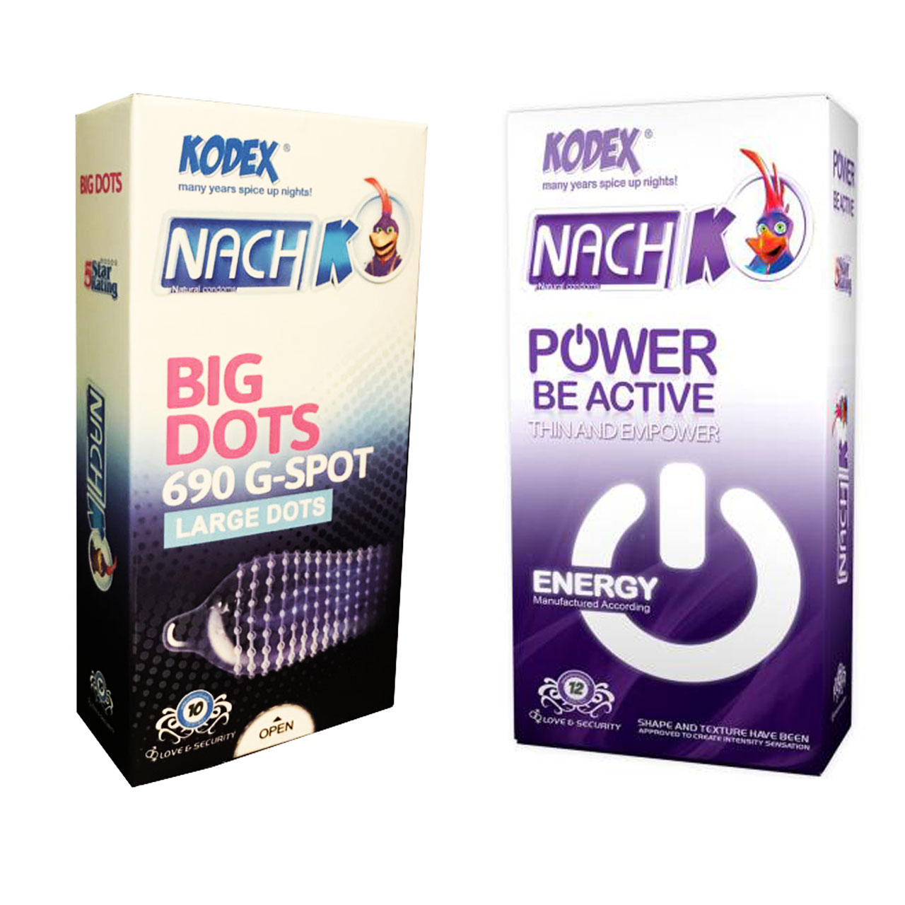 کاندوم کدکس مدل Power Be Active بسته 12 عددی به همراه کاندوم کدکس مدل BIG DOTS بسته 12 عددی