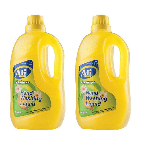 مایع دستشویی آتی مدل lemon Transparent وزن 2200 گرم بسته 2 عددی