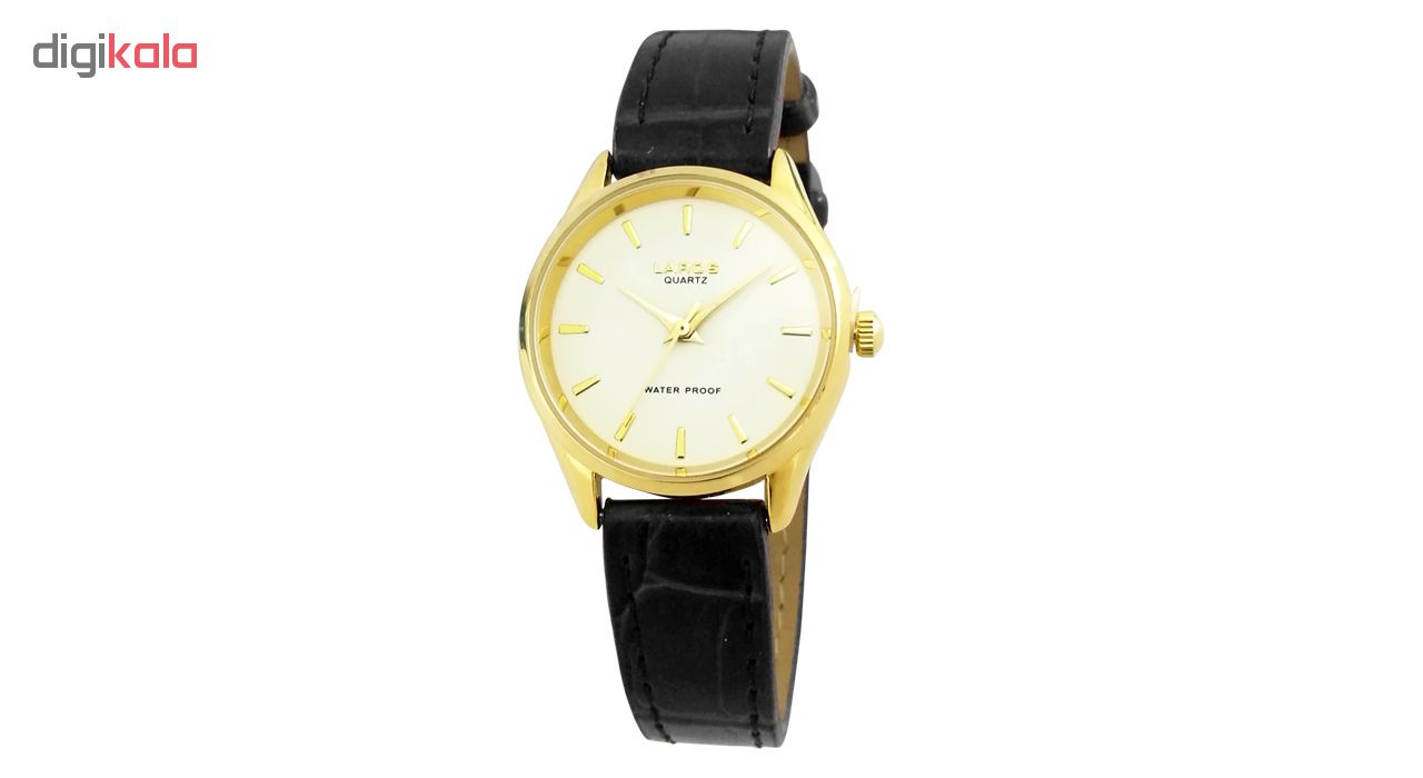 ساعت مچی عقربه ای زنانه لاروس مدل 0118-80200-s به همراه دستمال مخصوص برند کلین واچ