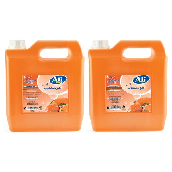 مایع دستشویی آتی مدل کتابی Orange وزن 4000 گرم بسته 2 عددی