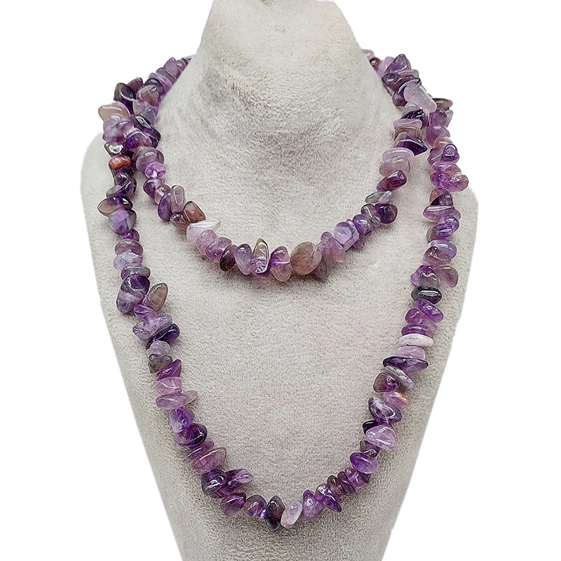 گردنبند دخترانه مدل چیپسی طرح آمیتیست کد 11-227