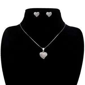 نیم ست نقره آی جواهر طرح قلب کد 77193NN